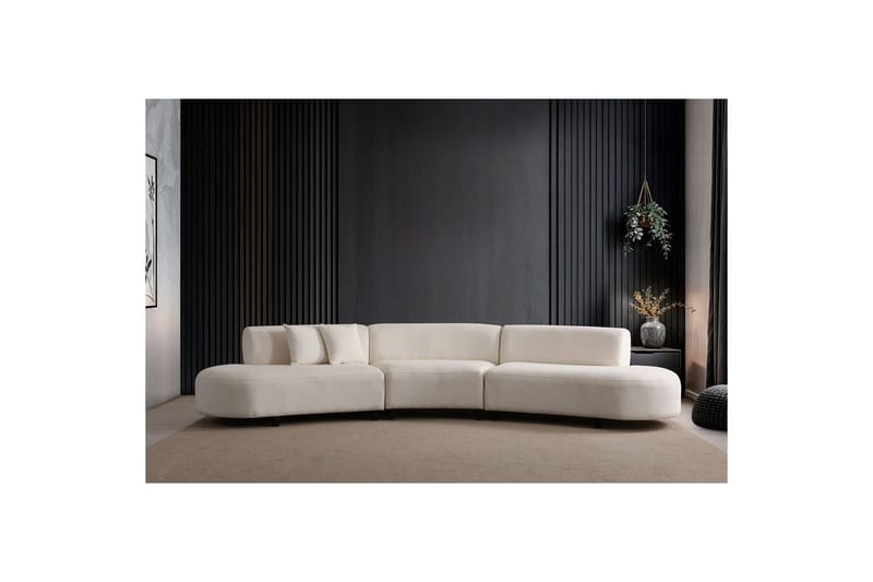 Dariya Svängd Sofa 4-sits - Creme - Møbler - Sofaer - 4 personers sofa