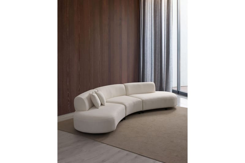 Dariya Svängd Sofa 4-sits - Creme - Møbler - Sofaer - 4 personers sofa