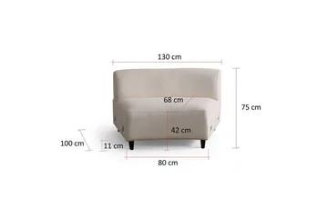 Dariya Svängd Sofa 4-sits - Creme - Møbler - Sofaer - 4 personers sofa