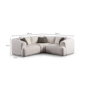 Dashwood 3-personers Hjørnesofa - Cremehvid - Møbler - Sofaer - Hjørnesofa