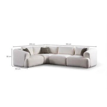 Dashwood 4-personers Hjørnesofa - Cremehvid - Møbler - Sofaer - Hjørnesofa