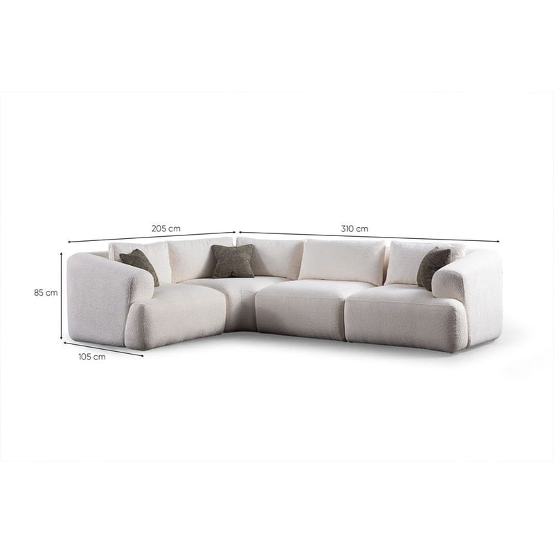 Dashwood 4-personers Hjørnesofa - Cremehvid - Møbler - Sofaer - Hjørnesofa