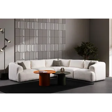 Dashwood 5-personers Hjørnesofa - Cremehvid - Møbler - Sofaer - Hjørnesofa