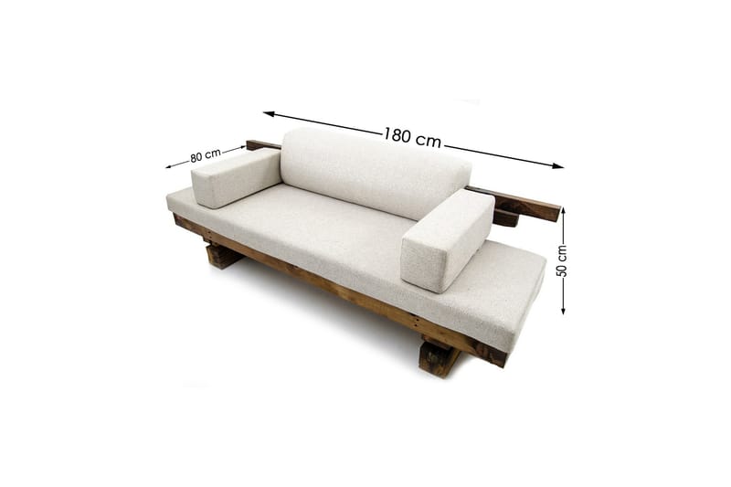 Dasina 2-personers Soffa Narrow - Brun / hvid - 2 personers sofa