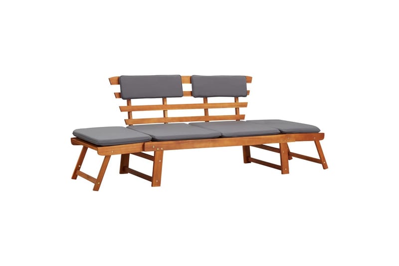2-I-1 Solseng Med Hynde 190 cm Massivt Akacietræ - Havemøbler - Loungemøbler - Loungesofaer