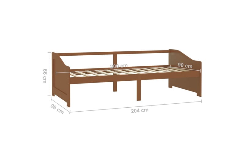 3-personers daybed 90x200 cm massivt fyrretræ gyldenbrun - Brun - Møbler - Sofaer - Daybed