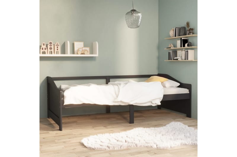 3-personers daybed 90x200 cm massivt fyrretræ mørkegrå - Grå - Daybed