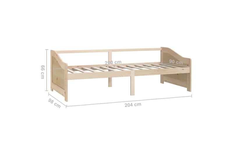 3-personers daybed 90x200 cm massivt fyrretræ - Brun - Møbler - Sofaer - Daybed
