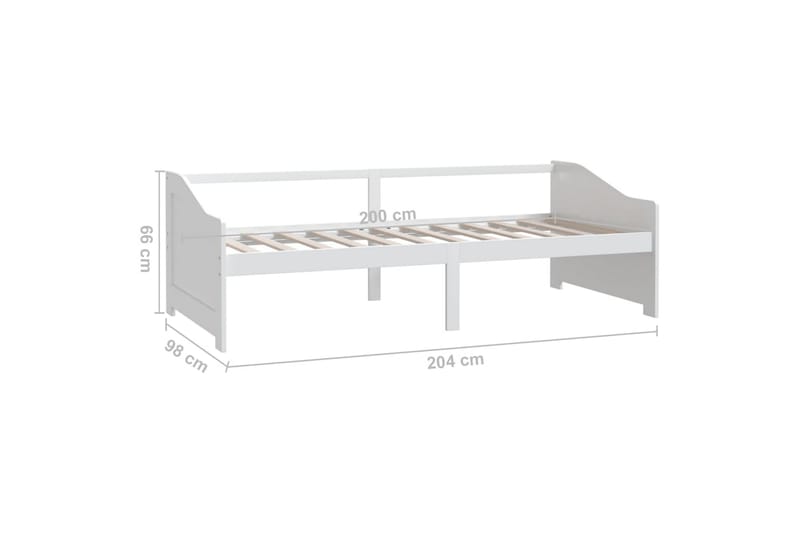 3-personers daybed 90x200 cm massivt fyrretræ - Hvid - Møbler - Sofaer - Daybed