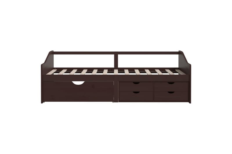 3-personers daybed skuffer 90x200 cm massivt fyrretræ mørkeb - Brun - Møbler - Sofaer - Daybed