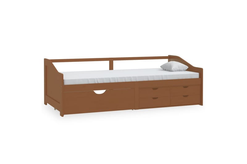 3-personers daybed skuffer 90x200cm massivt fyrretræ gyldenb - Brun - Møbler - Sofaer - Daybed