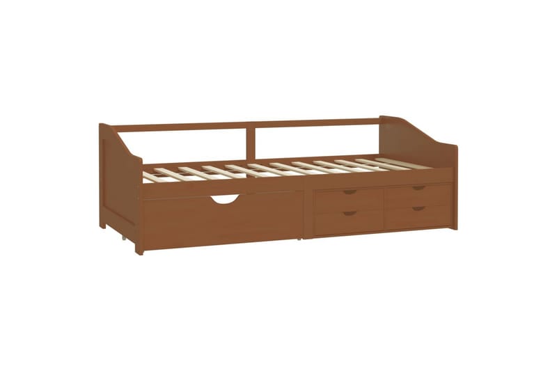 3-personers daybed skuffer 90x200cm massivt fyrretræ gyldenb - Brun - Møbler - Sofaer - Daybed