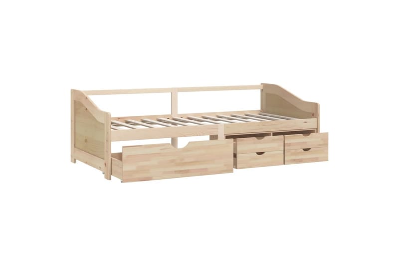 3-personers daybed med skuffer 90x200 cm massivt fyrretræ - Brun - Daybed