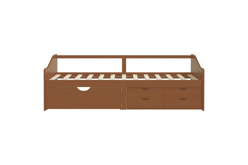 3-personers daybed skuffer 90x200cm massivt fyrretræ gyldenb - Brun - Møbler - Sofaer - Daybed