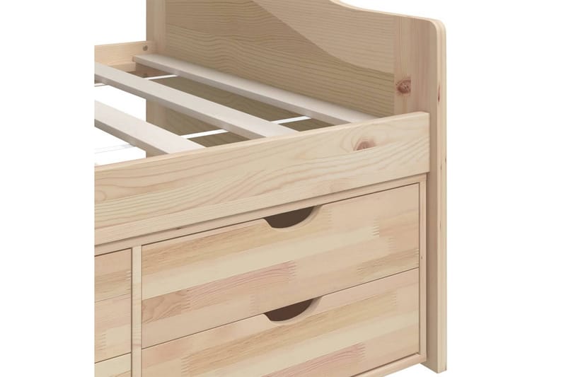 3-personers daybed med skuffer 90x200 cm massivt fyrretræ - Brun - Møbler - Sofaer - Daybed