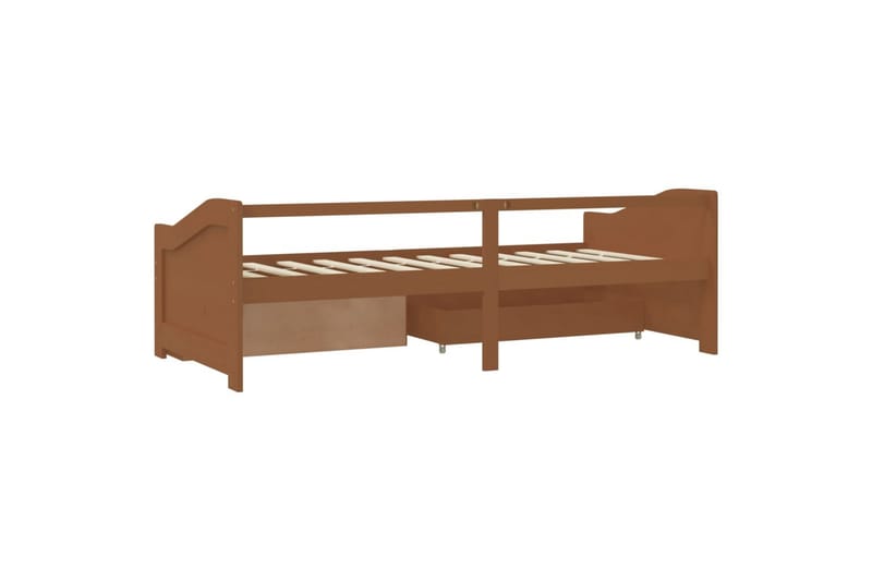 3-personers daybed skuffer 90x200cm massivt fyrretræ gyldenb - Brun - Møbler - Sofaer - Daybed