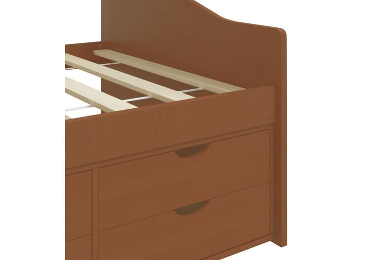 3-personers daybed skuffer 90x200cm massivt fyrretræ gyldenb - Brun - Møbler - Sofaer - Daybed