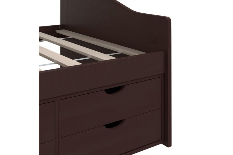 3-personers daybed skuffer 90x200 cm massivt fyrretræ mørkeb - Brun - Møbler - Sofaer - Daybed