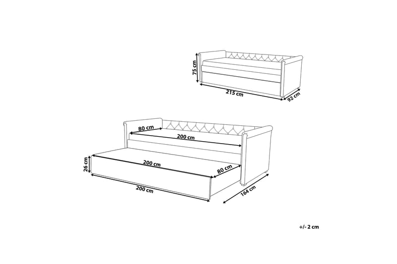 Argenteuil Daybed 80x200 cm - Beige - Daybed