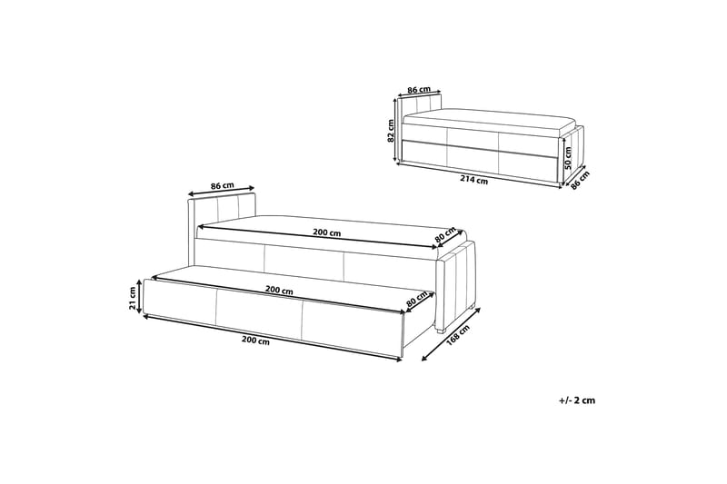 Bornshyttan Daybed 80x200 cm - Grå - Daybed