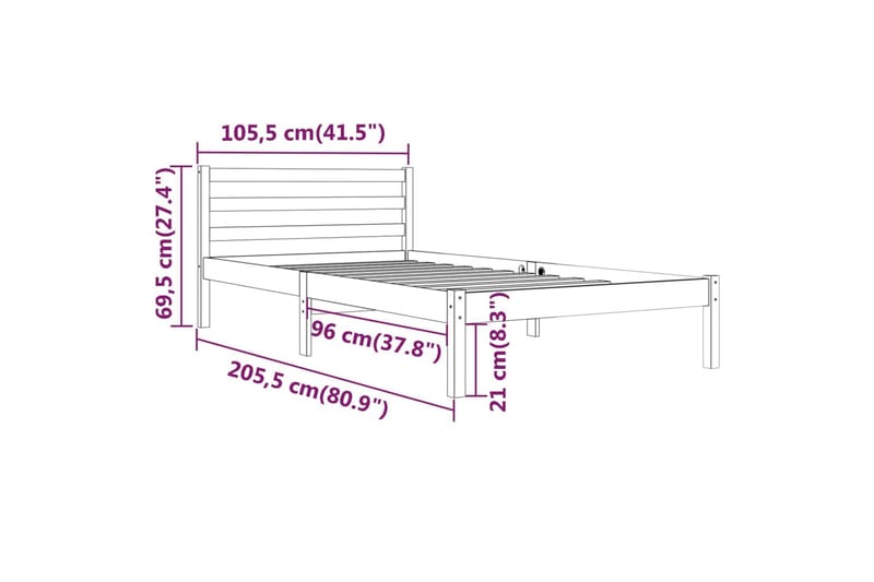 daybed 100x200 cm massivt fyrretræ hvid - Hvid - Møbler - Sofaer - Daybed