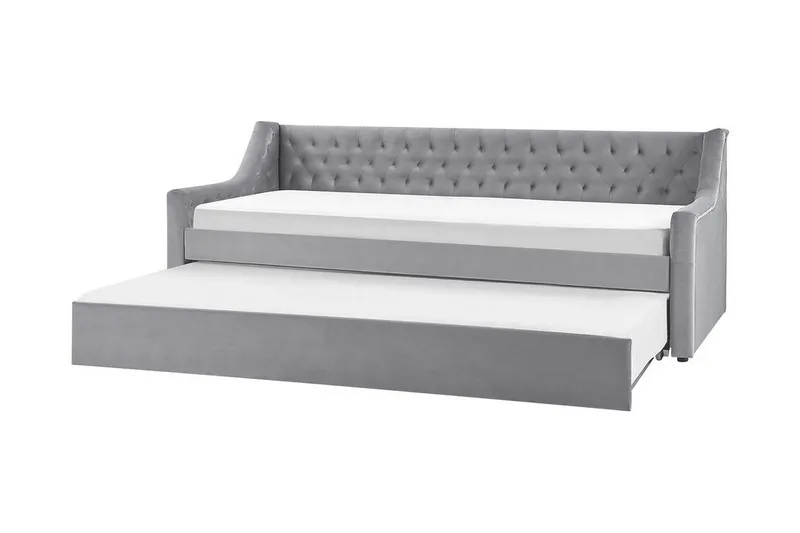 Daybed 90 x 200 cm Velour grå MONTARGIS - Grå - Møbler - Sofaer - Daybed