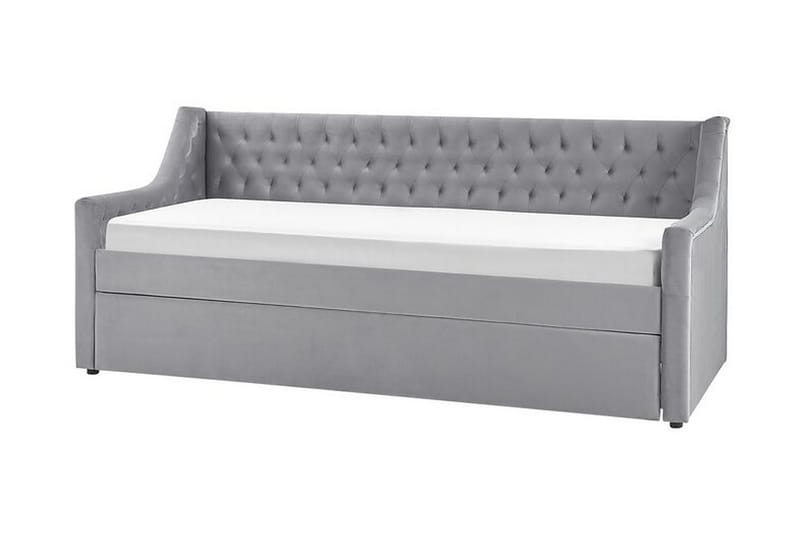 Daybed 90 x 200 cm Velour grå MONTARGIS - Grå - Daybed