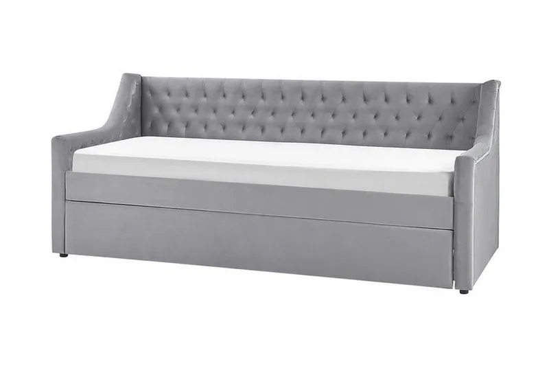 Daybed 90 x 200 cm Velour grå MONTARGIS - Grå - Møbler - Sofaer - Daybed