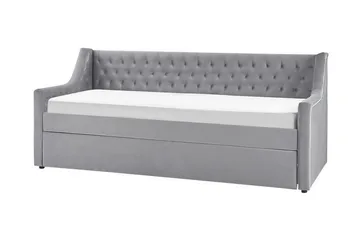 Daybed 90 x 200 cm Velour grå MONTARGIS - Grå - Møbler - Sofaer - Daybed