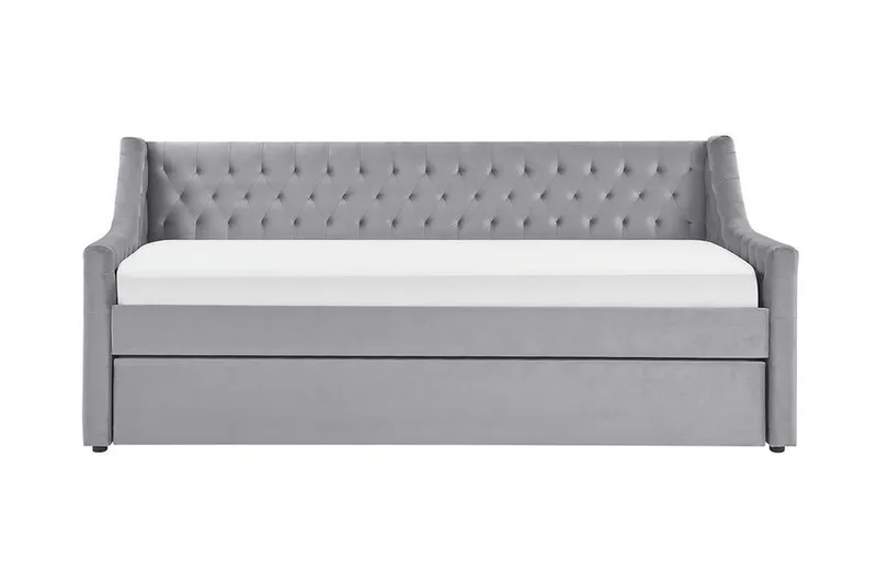 Daybed 90 x 200 cm Velour grå MONTARGIS, Grå