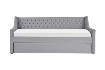 Daybed 90 x 200 cm Velour grå MONTARGIS - Grå - Møbler - Sofaer - Daybed