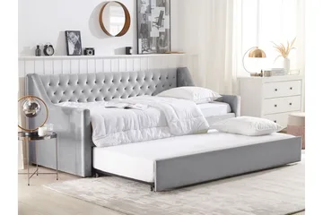 Daybed 90 x 200 cm Velour grå MONTARGIS - Grå - Møbler - Sofaer - Daybed