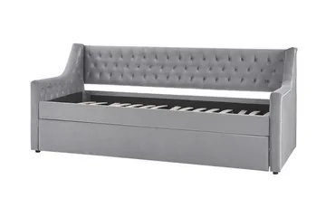 Daybed 90 x 200 cm Velour grå MONTARGIS - Grå - Møbler - Sofaer - Daybed