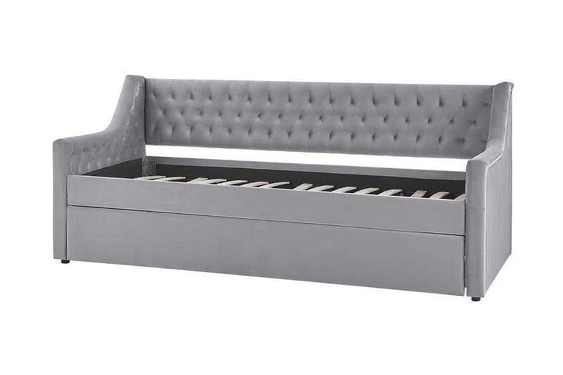 Daybed 90 x 200 cm Velour grå MONTARGIS - Grå - Møbler - Sofaer - Daybed