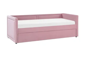 Daybed 90 x 200 cm velour lyserød MIMIZAN - Lyserød - Møbler - Sofaer - Daybed