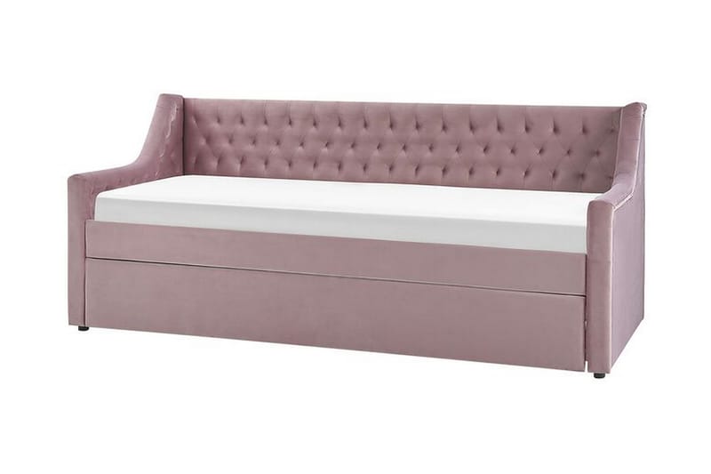 Daybed 90 x 200 cm Velour lyserød MONTARGIS - Lyserød - Daybed