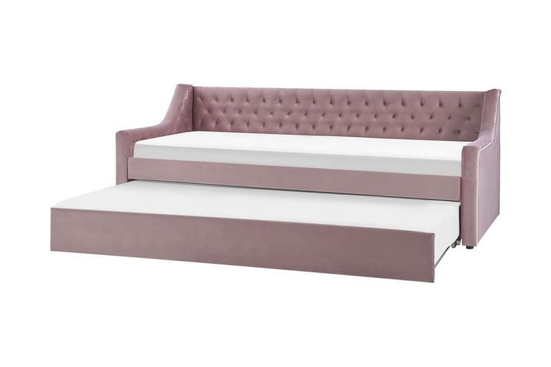 Daybed 90 x 200 cm Velour lyserød MONTARGIS - Lyserød - Daybed