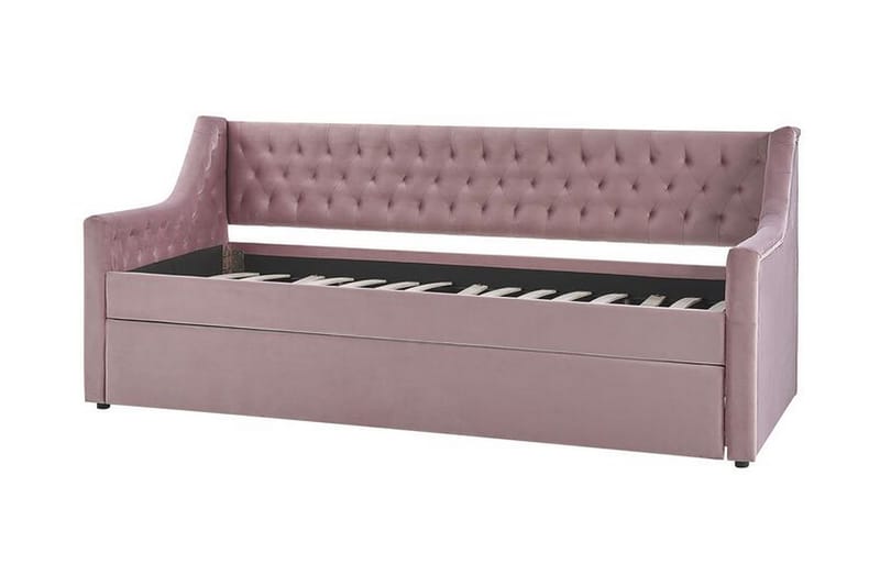 Daybed 90 x 200 cm Velour lyserød MONTARGIS - Lyserød - Daybed