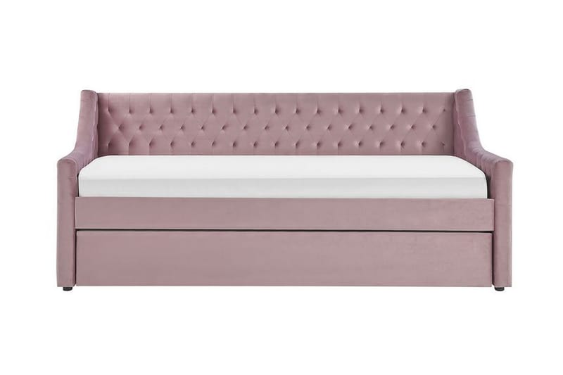 Daybed 90 x 200 cm Velour lyserød MONTARGIS, Lyserød