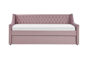 Daybed 90 x 200 cm Velour lyserød MONTARGIS - Lyserød - Møbler - Sofaer - Daybed