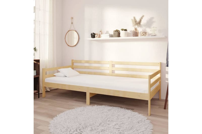 daybed 90x200 cm massivt fyrretræ - Brun - Daybed