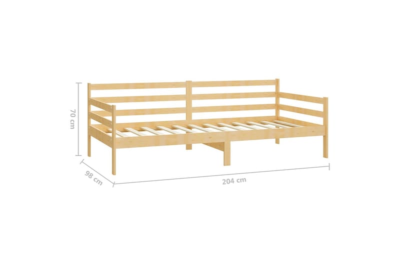 daybed 90x200 cm massivt fyrretræ - Brun - Daybed