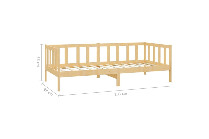 daybed 90x200 cm massivt fyrretræ - Brun - Daybed