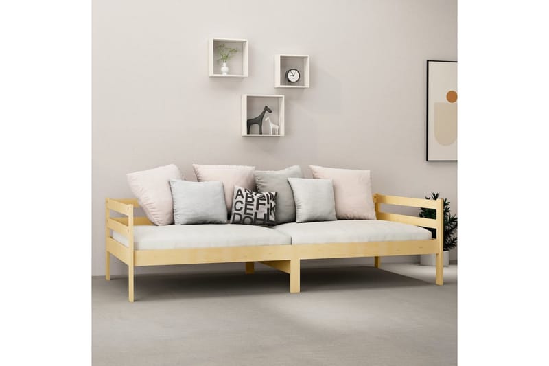 daybed 90x200 cm massivt fyrretræ - Brun - Daybed