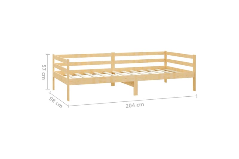 daybed 90x200 cm massivt fyrretræ - Brun - Daybed