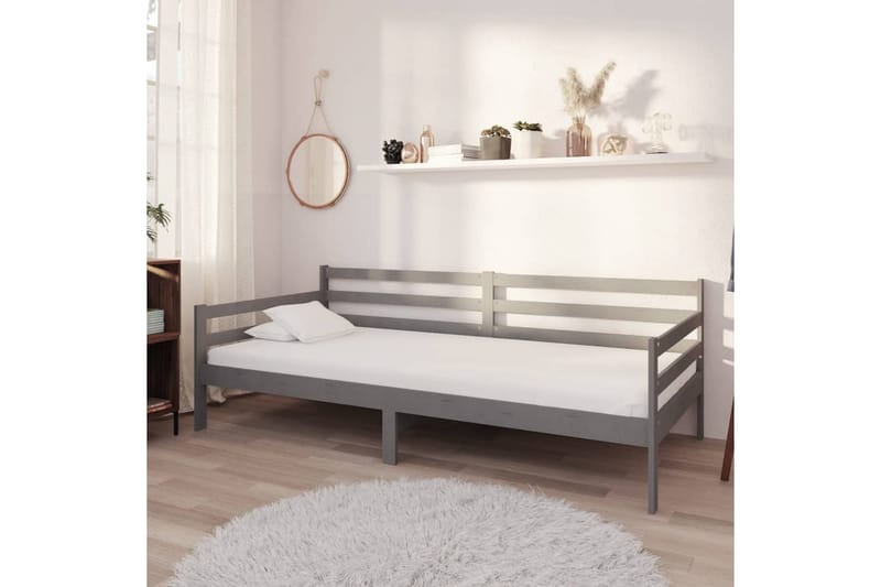 daybed 90x200 cm massivt fyrretræ grå - Grå - Daybed