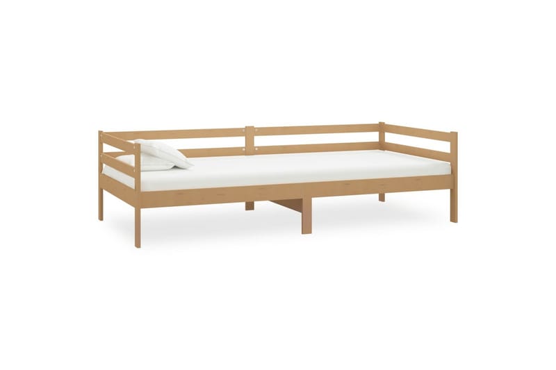 daybed 90x200 cm massivt fyrretræ gyldenbrun - Brun - Daybed