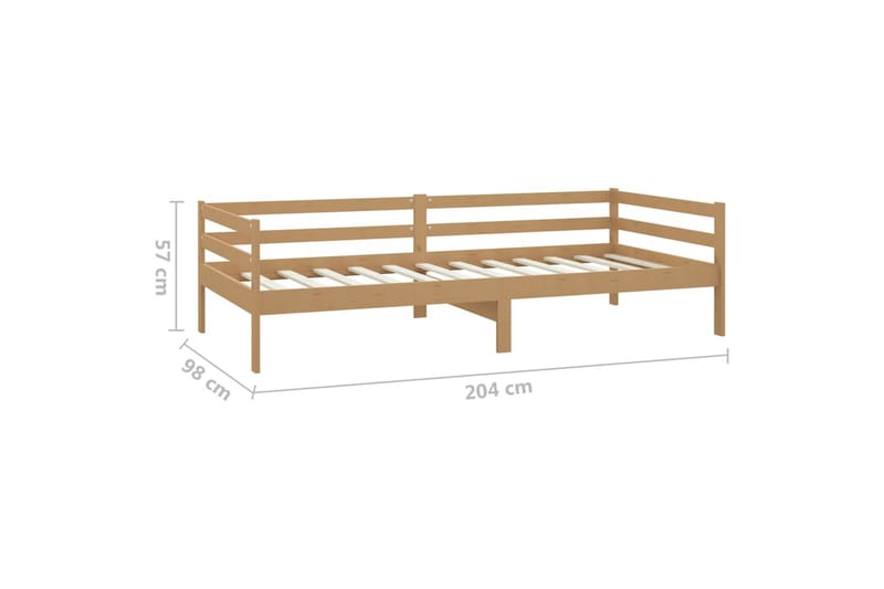 daybed 90x200 cm massivt fyrretræ gyldenbrun - Brun - Daybed