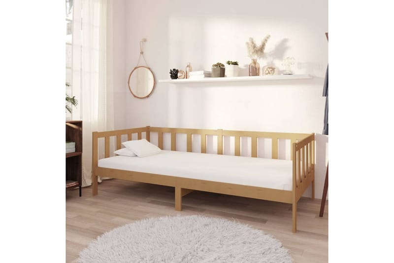 daybed 90x200 cm massivt fyrretræ gyldenbrun - Brun - Møbler - Sofaer - Daybed