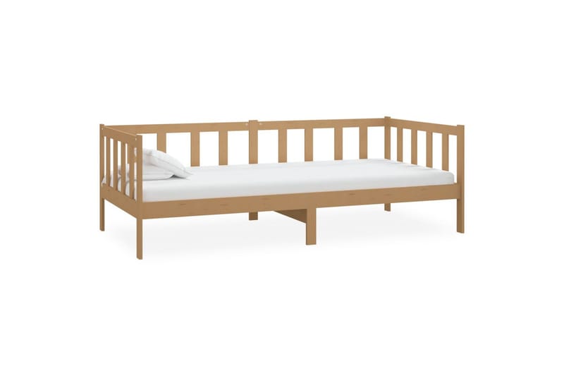 daybed 90x200 cm massivt fyrretræ gyldenbrun - Brun - Daybed